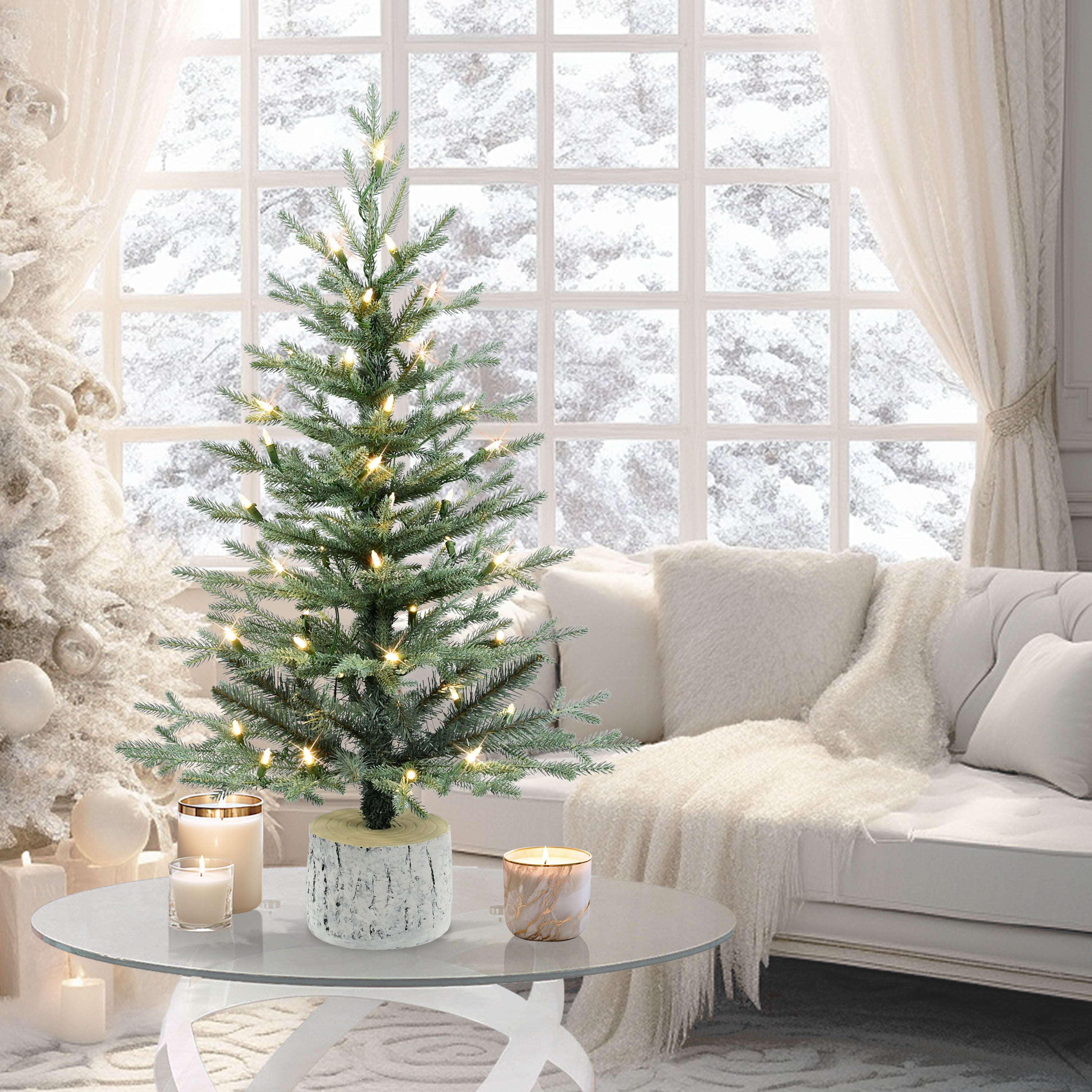 3ft. Pre-Lit Potted Tree